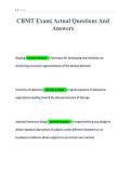 CBMT Exam&vert; Actual Questions And&NewLine;Answers