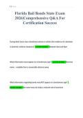 Florida Bail Bonds State Exam&NewLine;2026&vert;Comprehensive Q&A For&NewLine;Certification Success