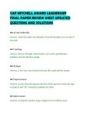 CAP MITCHELL AWARD LEADERSHIP FINAL PAPER REVIEW SHEET UPDATED QUESTIONS AND SOLUTIONS&period;pdf&NewLine;&NewLine;