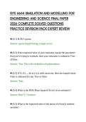 ISYE 6644 SIMULATION AND MODELLING FOR&NewLine;ENGINEERING AND SCIENCE FINAL PAPER&NewLine;2026 COMPLETE SOLVED QUESTIONS&NewLine;PRACTICE REVISION PACK EXPERT REVIEW