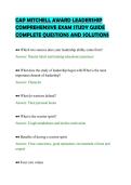 CAP MITCHELL AWARD LEADERSHIP COMPREHENSIVE EXAM STUDY GUIDE COMPLETE QUESTIONS AND SOLUTIONS&period;pdf&NewLine;&NewLine;