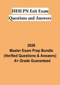 HESI PN Exit Exam Questions and Answers 2026 &vert; Practice Questions&comma; Study Guide & Comprehensive Exam Review PDF