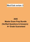 HESI Exit Review 3 Exam 2026 &vert; Comprehensive Study Guide&comma; Practice Questions & Final Exam Review PDF