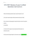 ETS MFT Business Exam&vert; Certified&NewLine;Questions And Answers