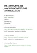ISYE 6501 FINAL PAPER 2026&NewLine;COMPREHENSIVE QUESTIONS AND&NewLine;ACCURATE SOLUTIONS&NewLine;