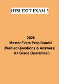 HESI EXIT EXAM 2 2026 &vert; Comprehensive Nursing Study Guide&comma; Practice Questions & Exam Review PDF