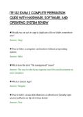 ITE 152 EXAM 2 COMPLETE PREPARATION&NewLine;GUIDE WITH HARDWARE&comma; SOFTWARE&comma; AND&NewLine;OPERATING SYSTEM REVIEW