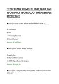 ITE 152 EXAM 2 COMPLETE STUDY GUIDE AND&NewLine;INFORMATION TECHNOLOGY FUNDAMENTALS&NewLine;REVIEW 2026&NewLine;