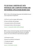 ITE 152 EXAM 2 QUESTION SET WITH&NewLine;RATIONALES AND COMPUTER SYSTEMS AND&NewLine;NETWORKING APPLICATIONS REVIEW 2026