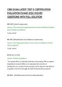 CBIS EXAM LATEST TEST D CERTIFICATION EVALUATION EXAMS 2026 SOLVED QUESTIONS WITH FULL SOLUTION&period;pdf&NewLine;&NewLine;