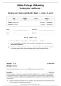 NU131&colon; Nursing and Healthcare I - Exam
