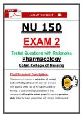 NU 150 Exam 2 &ndash; Pharmacology &lpar;Latest 2026&sol;2027 Update&rpar; Actual Questions & Rationalized Answers &vert; Galen &lpar;PDF&rpar;