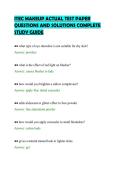 ITEC MAKEUP ACTUAL TEST PAPER&NewLine;QUESTIONS AND SOLUTIONS COMPLETE&NewLine;STUDY GUIDE&NewLine;