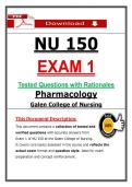 NU 150 Exam 1 &ndash; Pharmacology &lpar;Latest 2026&sol;2027 Update&rpar; Actual Questions & Rationalized Answers &vert; Galen &lpar;PDF&rpar;
