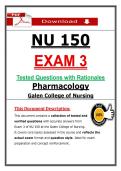 NU 150 Exam 3 &ndash; Pharmacology &lpar;Latest 2026&sol;2027 Update&rpar; Actual Questions & Rationalized Answers &vert; Galen &lpar;PDF&rpar;