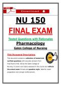 NU 150 Final Exam &ndash; Pharmacology &lpar;Latest 2026&sol;2027 Update&rpar; Actual Questions & Answers &vert; Galen &lpar;PDF&rpar;