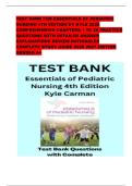 TEST BANK FOR ESSENTIALS OF PEDIATRIC NURSING 4TH EDITION BY KYLE 2026 COMPREHENSIVE CHAPTERS 1 TO 28 PRACTICE QUESTIONS WITH DETAILED ANSWER EXPLANATIONS REVIEW RATIONALES COMPLETE STUDY GUIDE 2026 2027 EDITION GRADED A&plus;&NewLine; 