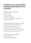 CDA PRACTICE TEST 2 2026 FINAL REVIEW QUESTIONS ANSWERS BUNDLED PRACTICE COLLECTION&period;pdf&NewLine;&NewLine;