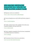IUPUI ANATOMY CERTIFICATION&NewLine;EVALUATION FULLY UPDATED TEST&NewLine;PAPER SOLUTIONS ALREADY PASSED