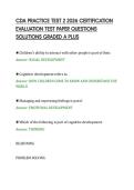 CDA PRACTICE TEST 2 2026 CERTIFICATION EVALUATION TEST PAPER QUESTIONS SOLUTIONS GRADED A PLUS&period;pdf&NewLine;&NewLine;
