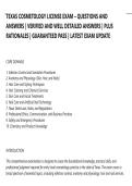 TEXAS COSMETOLOGY LICENSE EXAM &ndash; QUESTIONS AND&NewLine;ANSWERS &vert; VERIFIED AND WELL DETAILED ANSWERS &vert; PLUS&NewLine;RATIONALES &vert; GUARANTEED PASS &vert; LATEST EXAM UPDATE