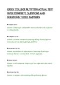 ERSEY COLLEGE NUTRITION ACTUAL TEST&NewLine;PAPER COMPLETE QUESTIONS AND&NewLine;SOLUTIONS TESTED ANSWERS&NewLine;