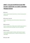 JERSEY COLLEGE NUTRITION EXAM PREP&NewLine;SOLVED QUESTIONS ACCURATE ANSWERS&NewLine;PREMIUM REVIEW