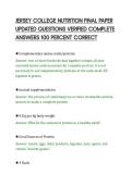 JERSEY COLLEGE NUTRITION FINAL PAPER&NewLine;UPDATED QUESTIONS VERIFIED COMPLETE&NewLine;ANSWERS 100 PERCENT CORRECT&NewLine;