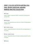 JERSEY COLLEGE NUTRITION MIDTERM 2026&NewLine;FINAL REVIEW QUESTIONS ANSWERS&NewLine;BUNDLED PRACTICE COLLECTION&NewLine;