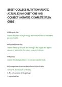 JERSEY COLLEGE NUTRITION UPDATED&NewLine;ACTUAL EXAM QUESTIONS AND&NewLine;CORRECT ANSWERS COMPLETE STUDY&NewLine;GUIDE