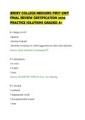 JERSEY COLLEGE MEDSURG FIRST UNIT&NewLine;FINAL REVIEW CERTIFICATION 2026&NewLine;PRACTICE SOLUTIONS GRADED A&plus;&NewLine;