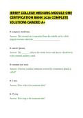 JERSEY COLLEGE MEDSURG MODULE ONE&NewLine;CERTIFICATION BANK 2026 COMPLETE&NewLine;SOLUTIONS GRADED A&plus;