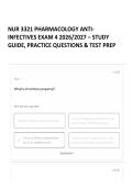 NUR 3321 PHARMACOLOGY ANTI-INFECTIVES EXAM 4 2026&sol;2027 &ndash; STUDY GUIDE&comma; PRACTICE QUESTIONS & TEST PREP