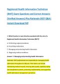 Registered Health Information Technician &NewLine;&lpar;RHIT&rpar; Exam Questions and Correct Answers &NewLine;&lpar;Verified Answers&rpar; Plus Rationale 2027 Q&A&vert; &NewLine;Instant Download Pdf
