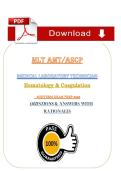 MLT Hematology & Coagulation &lpar;PDF&rpar; &vert; 2026 MLT Exam Questions &vert; ASCP