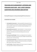 TEACHING IELTS ASSIGNMENT&colon; LISTENING AND &NewLine;SPEAKING EXAM 2026 &ndash; 2027 LATEST VERSION &NewLine;QUESTIONS AND ANSWERS 2026 EDITION 