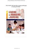 Test Bank&colon; Leading and Managing in Nursing &lpar;6th Edition&rpar; &ndash; Patricia S&period; Yoder-Wise&NewLine;