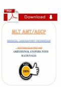 MLT AMT&sol;ASCP &lpar;PDF&rpar; &vert; 2026 MLT Exam Questions &vert; Medical Laboratory &lpar;Malcolm X College&rpar;