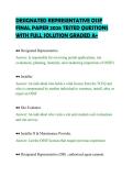DESIGNATED REPRESENTATIVE OSSF&NewLine;FINAL PAPER 2026 TESTED QUESTIONS&NewLine;WITH FULL SOLUTION GRADED A&plus;&NewLine;