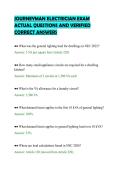 JOURNEYMAN ELECTRICIAN EXAM&NewLine;ACTUAL QUESTIONS AND VERIFIED&NewLine;CORRECT ANSWERS&NewLine;
