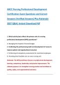 ANCC Nursing Professional Development &NewLine;Certification Exam Questions and Correct &NewLine;Answers &lpar;Verified Answers&rpar; Plus Rationale &NewLine;2027 Q&A&vert; Instant Download Pdf