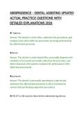 JURISPRUDENCE &ndash; DENTAL ASSISTING UPDATED&NewLine;ACTUAL PRACTICE QUESTIONS WITH&NewLine;DETAILED EXPLANATIONS 2026&NewLine;