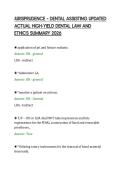 JURISPRUDENCE &ndash; DENTAL ASSISTING UPDATED&NewLine;ACTUAL HIGH-YIELD DENTAL LAW AND&NewLine;ETHICS SUMMARY 2026