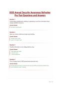 DOD Annual Security Awareness Refresher&NewLine;Pre-Test Questions and Answers