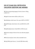 DEX IOT EXAMS 2026 CERTIFICATION&NewLine;EVALUATION QUESTIONS AND ANSWERS&NewLine;