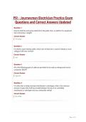 PSI - Journeyman Electrician Practice Exam Questions and Correct Answers Updated