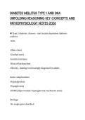 DIABETES MELLITUS TYPE 1 AND DKA&NewLine;UNFOLDING REASONING KEY CONCEPTS AND&NewLine;PATHOPHYSIOLOGY NOTES 2026&NewLine;