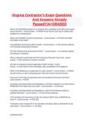 Virginia Contractor's Exam Questions and Answers 2026&sol;2027 &vert; A&plus; Graded