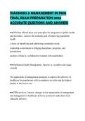 DIAGNOSIS & MANAGEMENT IN PMH&NewLine;FINAL EXAM PREPARATION 2026&NewLine;ACCURATE QUESTIONS AND ANSWERS&NewLine;