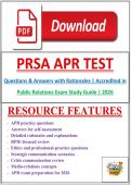PRSA APR Test Questions & Answers with Rationales &vert; Accredited in Public Relations Exam Study Guide &vert; 2026